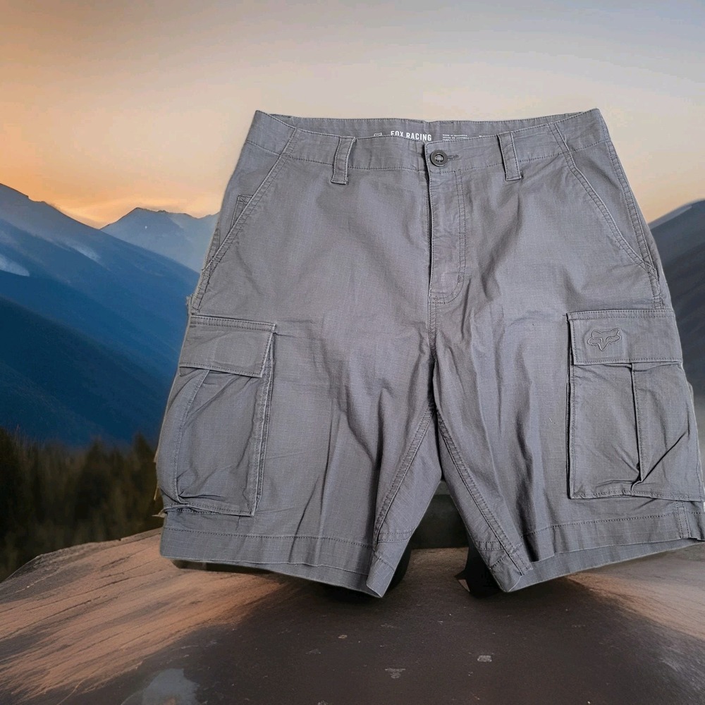 🦊Fox Racing Cargo Shorts Mens 32 Slambozo 3.0 Pewter Grey Ripstop Moto Outdoor